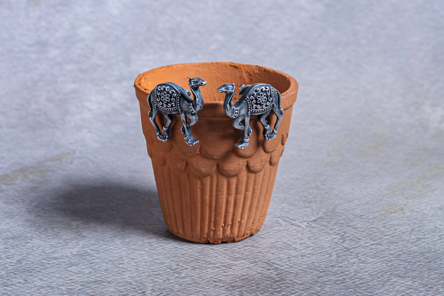Silver Look-Alike Camel Earrings