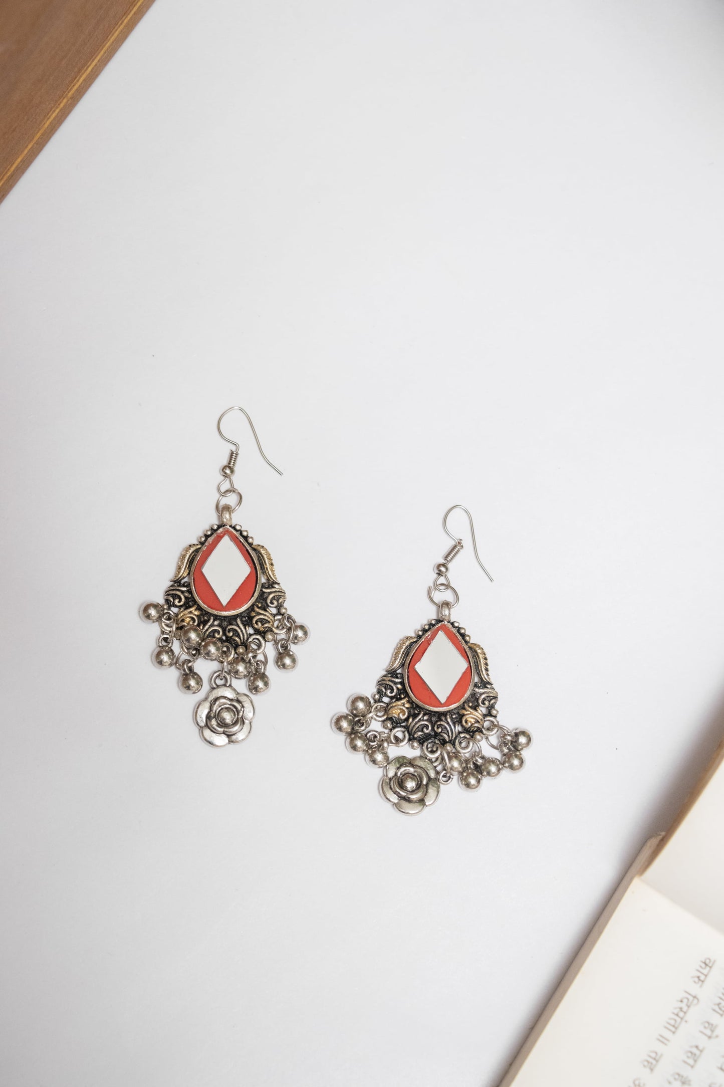 Oxodise Multicolor & Mirror Charm Necklace with Dangling Beads