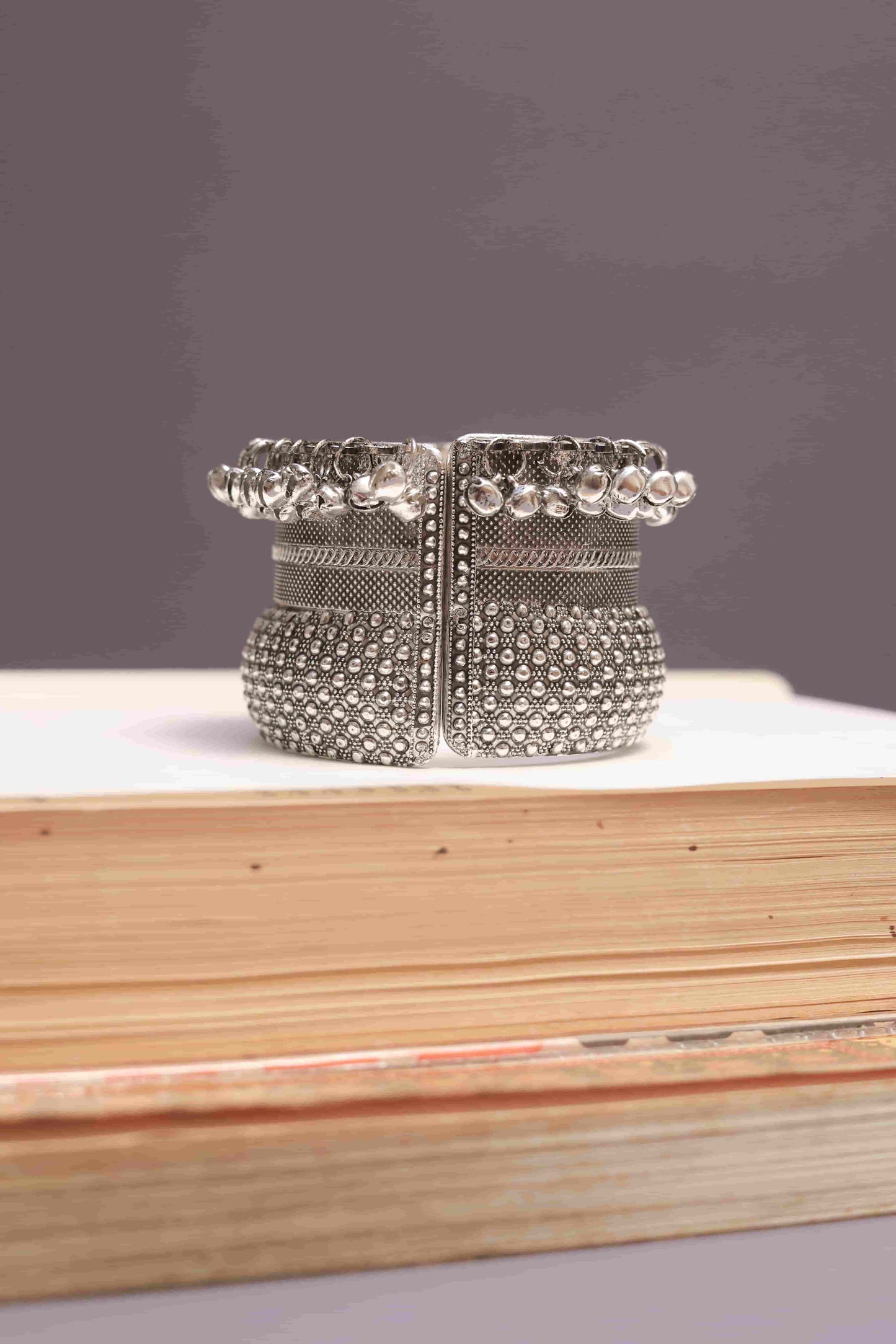 Openable Oxodise Dotted Kada with Dangling Bells
