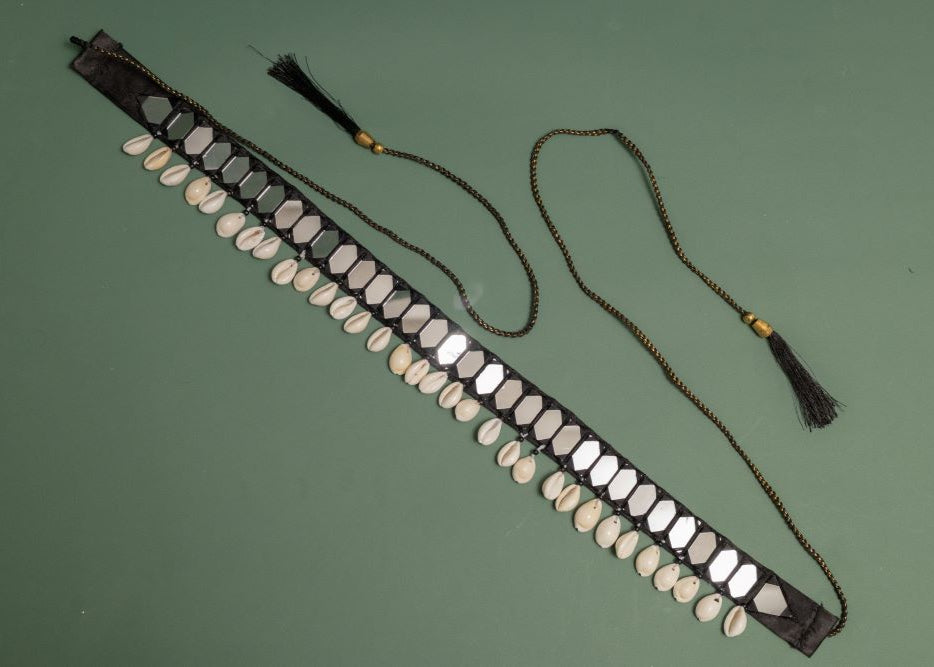 Multicolor Mirror Fabric Kodi Belt (Cowrie Shell Belt)