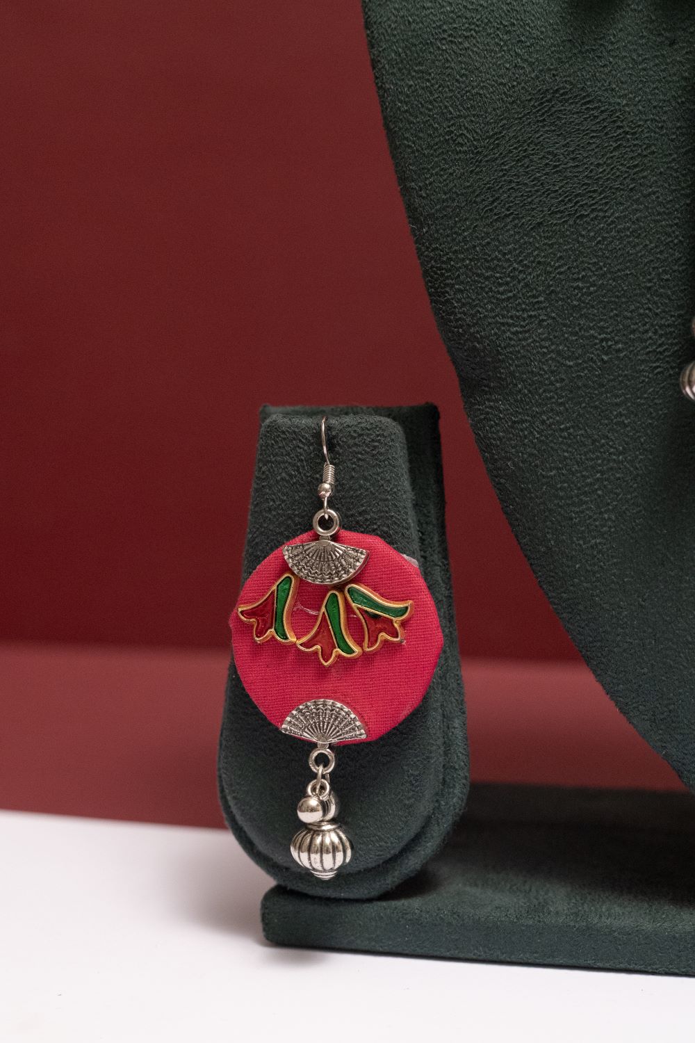 Fabric Palanquin Necklace with Mace Drop