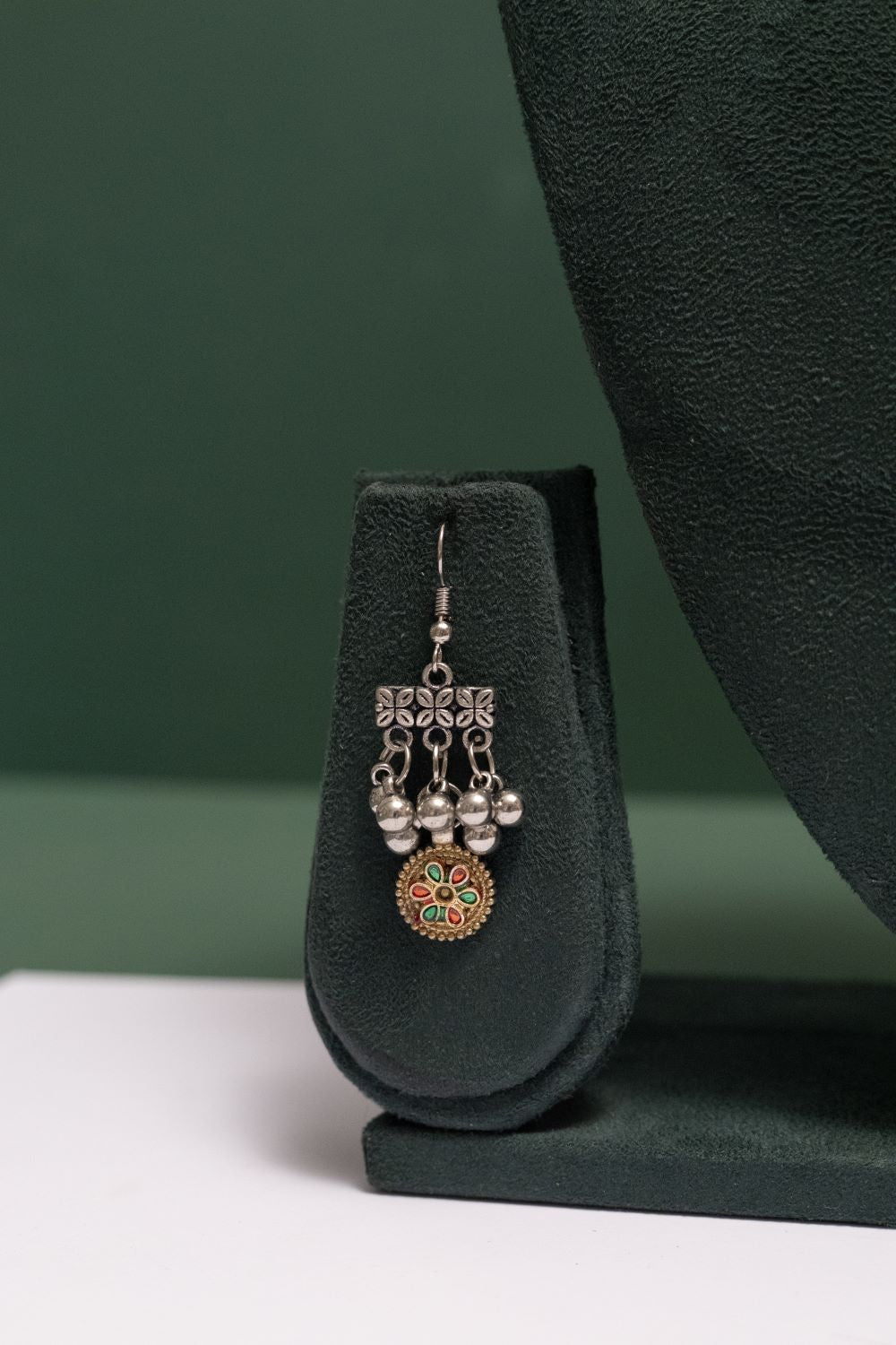 Oxodised Two Tone Tribal Coin Pendant Necklace Set