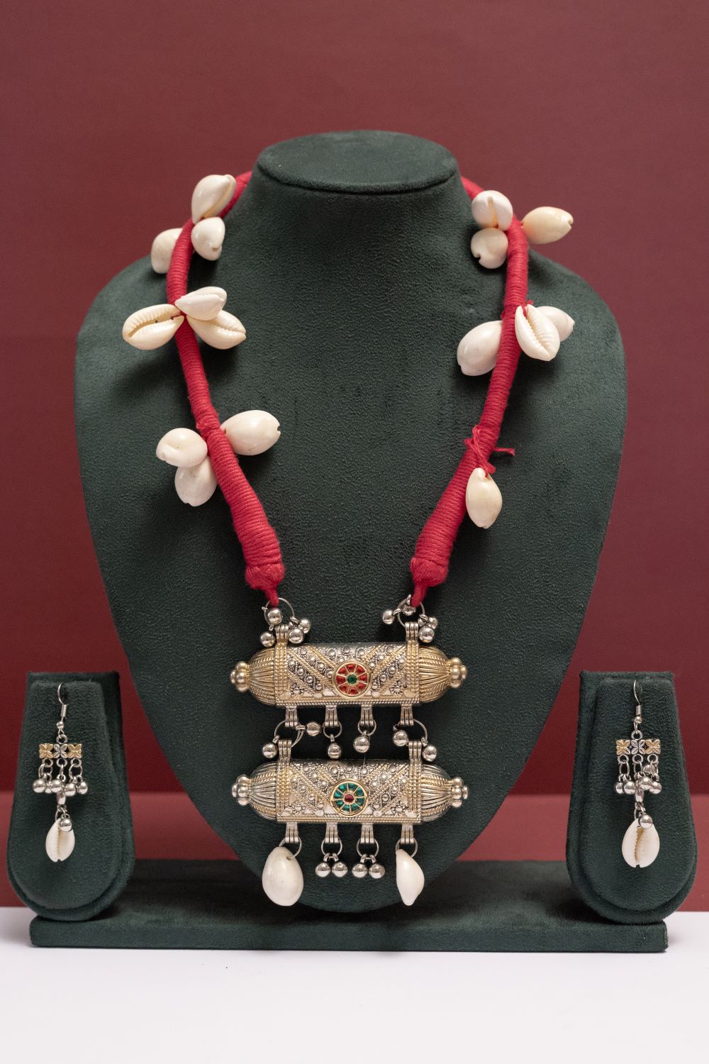 Oxodise Two-Tier Necklace with Multicolor Cabochons & Kodi