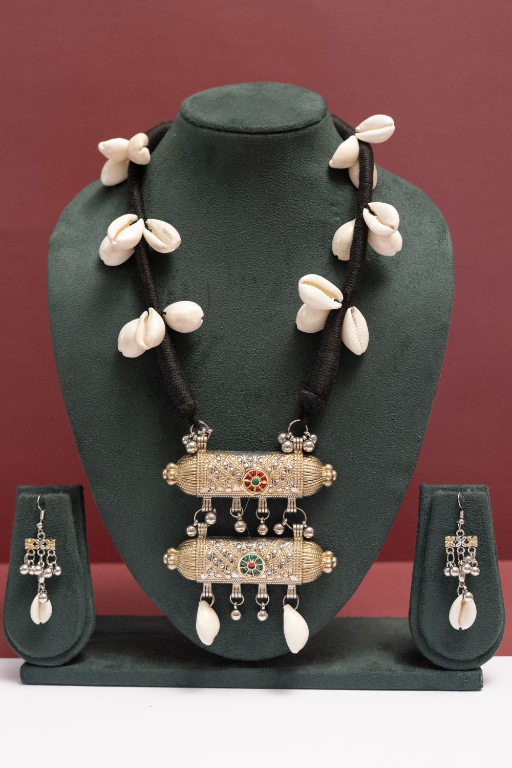 Oxodise Two-Tier Necklace with Multicolor Cabochons & Kodi