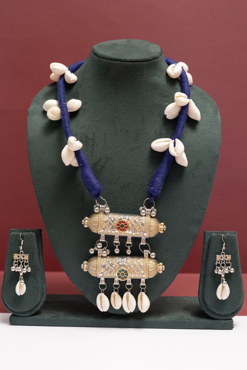 Oxodise Two-Tier Necklace with Multicolor Cabochons & Kodi
