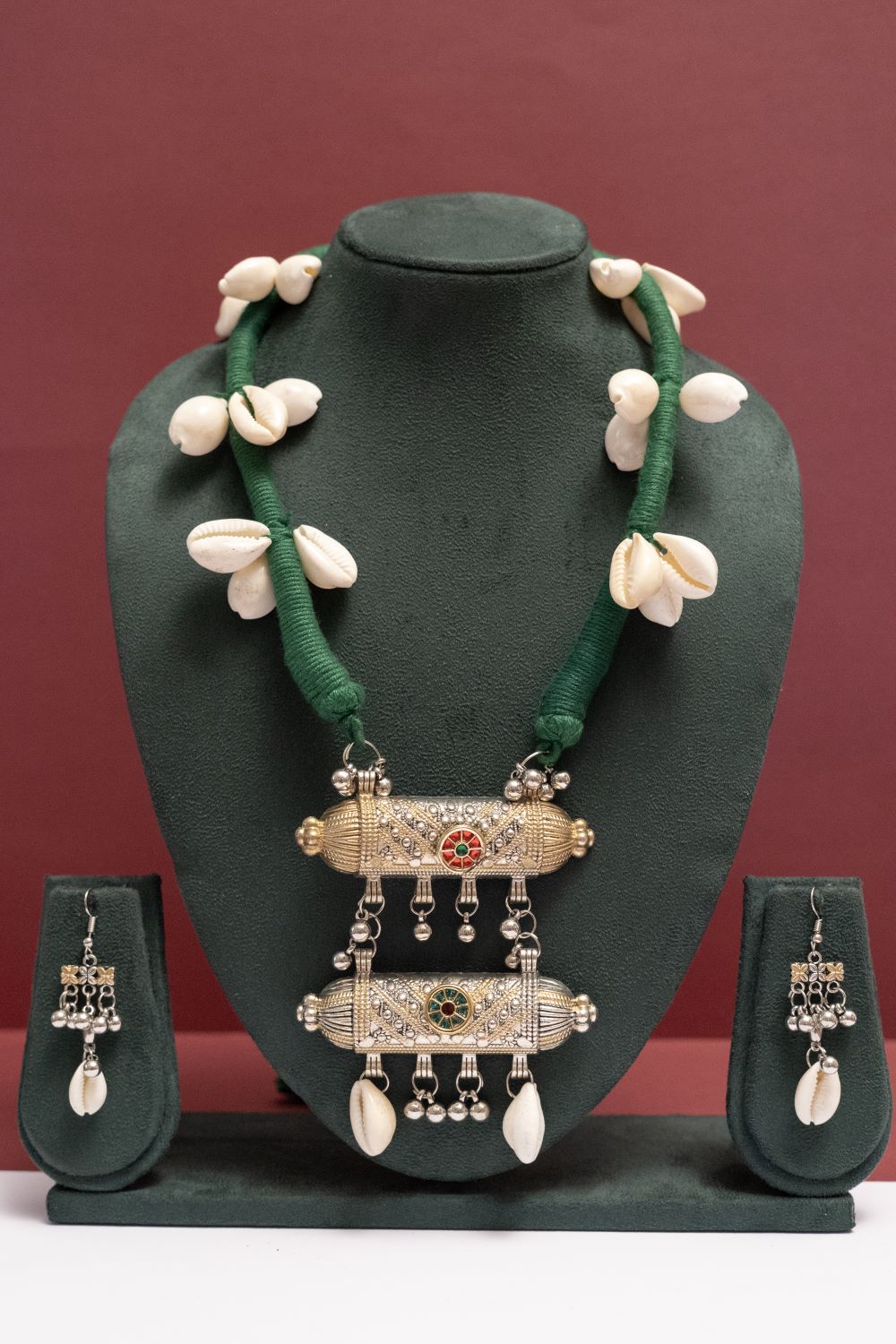 Oxodise Two-Tier Necklace with Multicolor Cabochons & Kodi