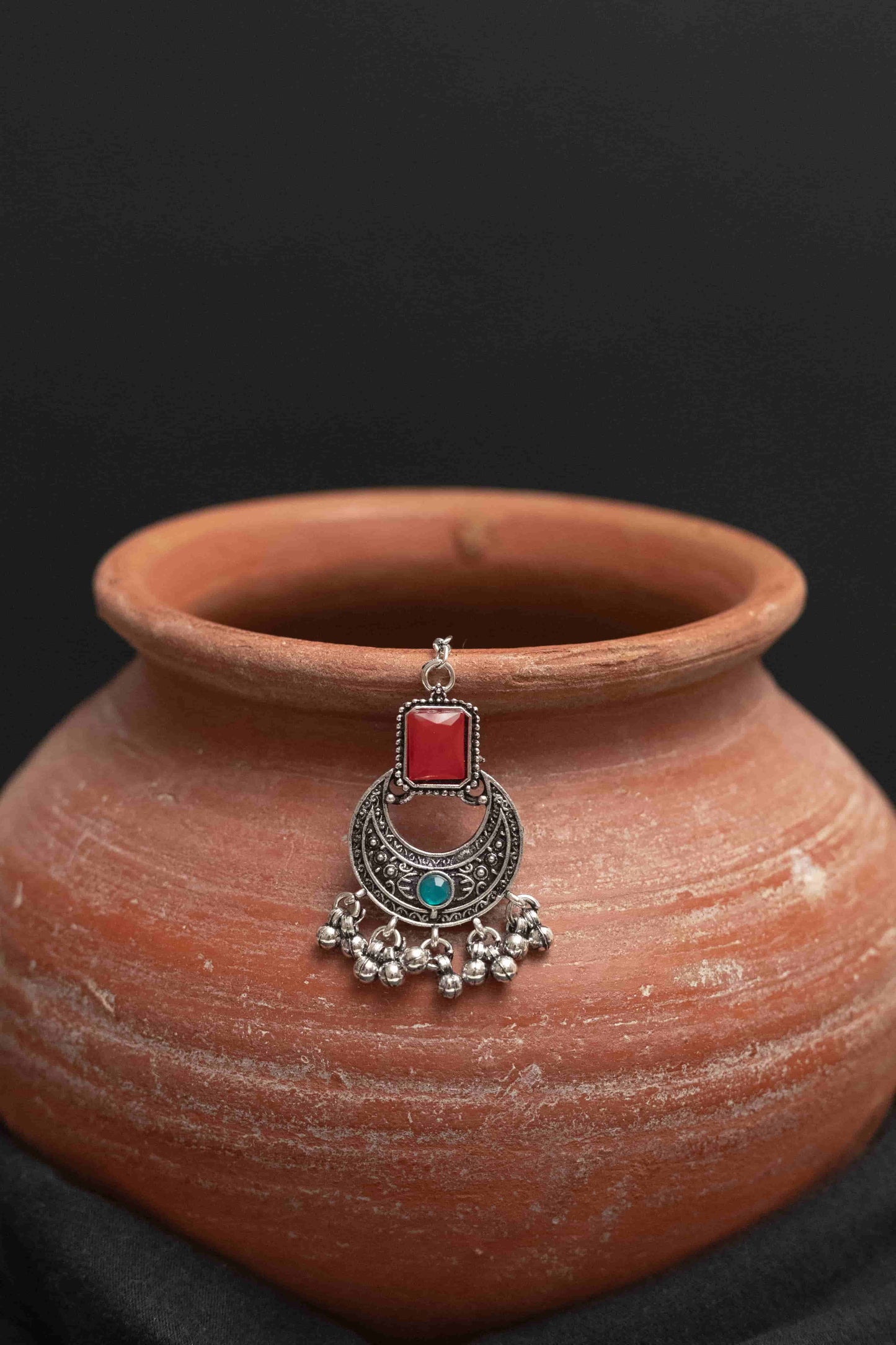 Oxodise Meena Necklace Set with Rectangular Cabochon Stones