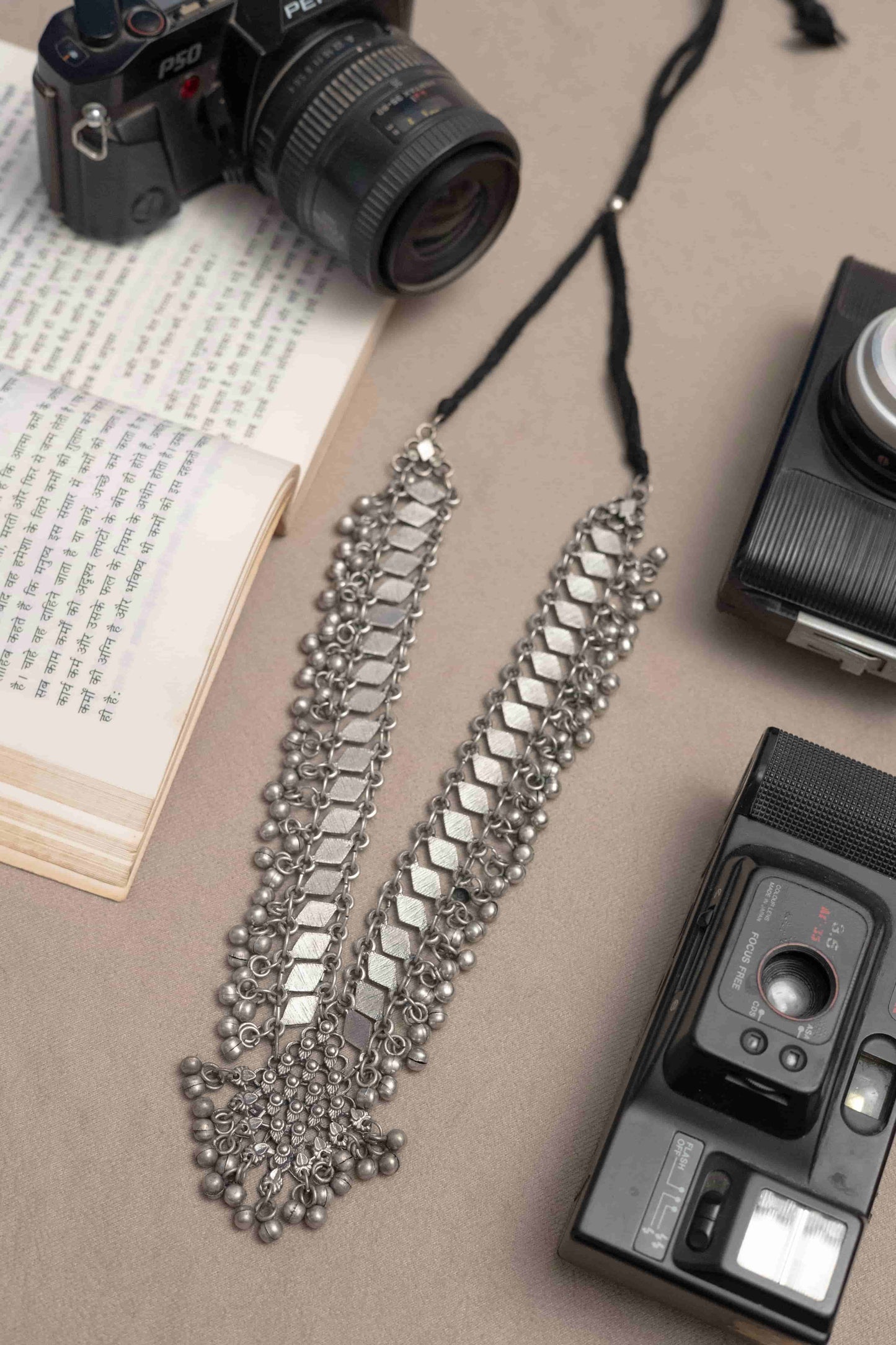Oxodise Mirror Necklace Diamond-Shaped Chain Links