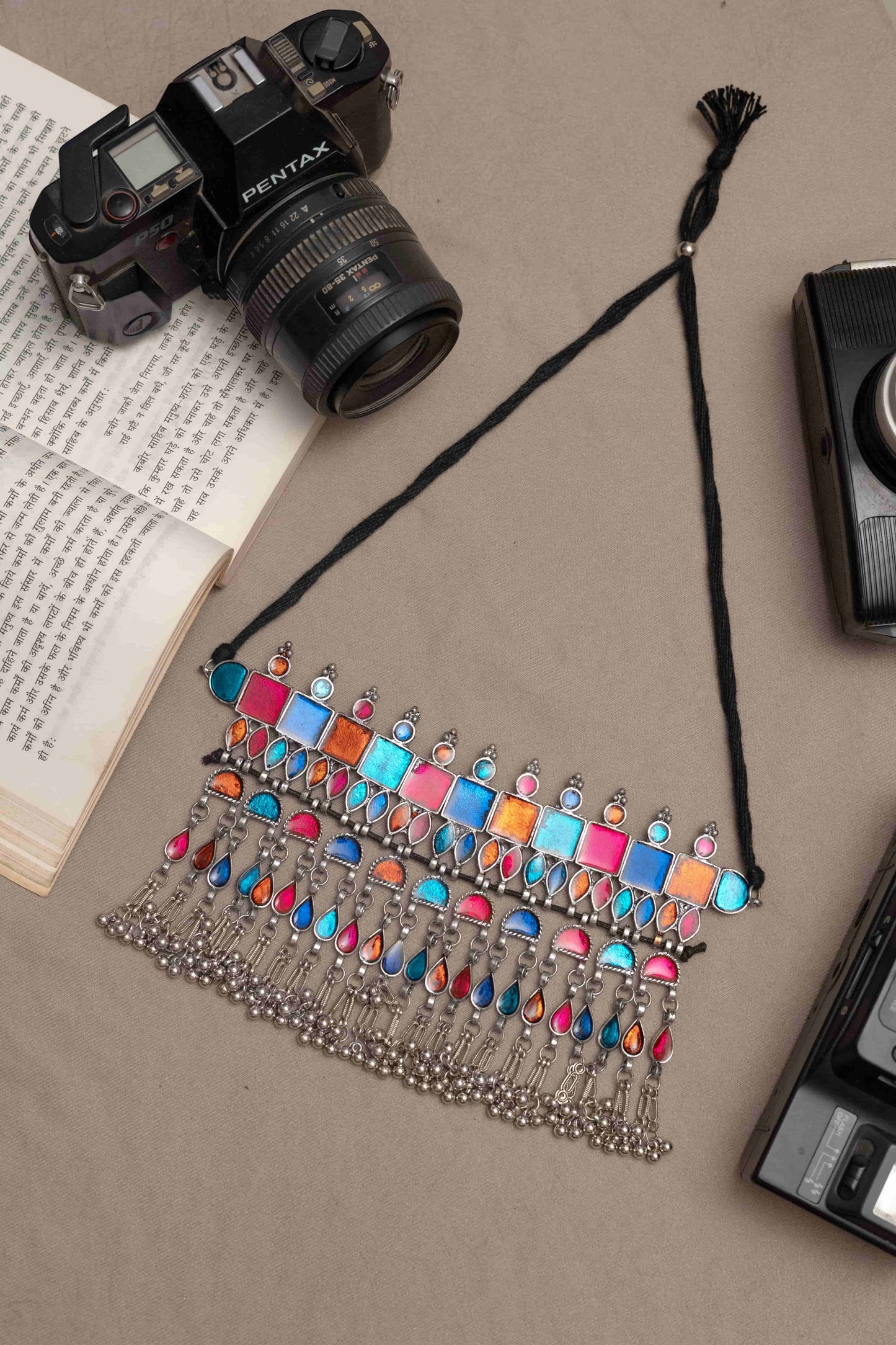 Oxodise Meena Choker with Multicolor Enamel Accents