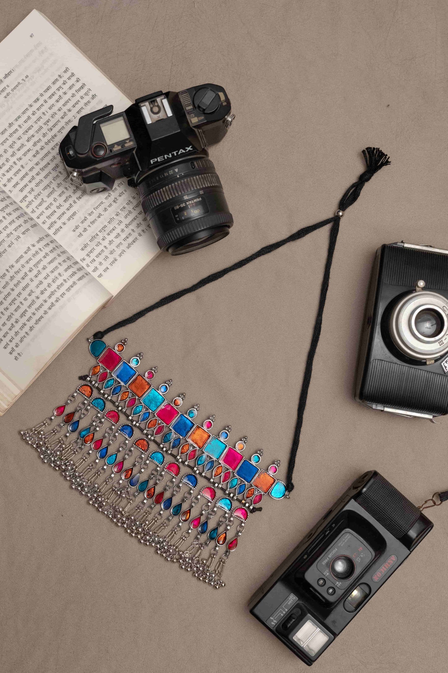 Oxodise Meena Choker with Multicolor Enamel Accents