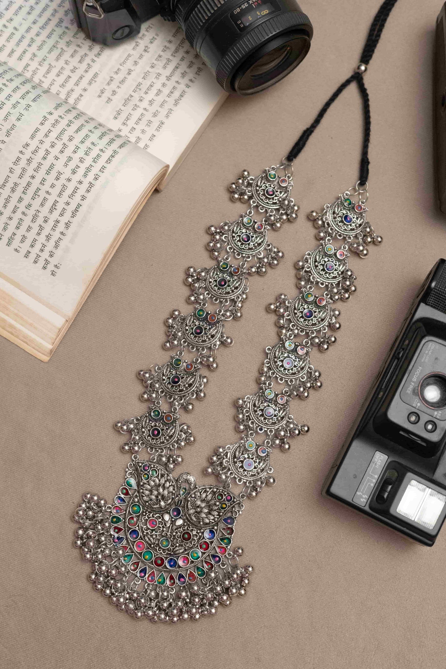 Oxodise Vibrant Meena Necklace with Detailed Beads