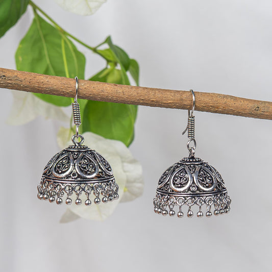 Oxodise Jhumka Earrings with Teardrop Pattern