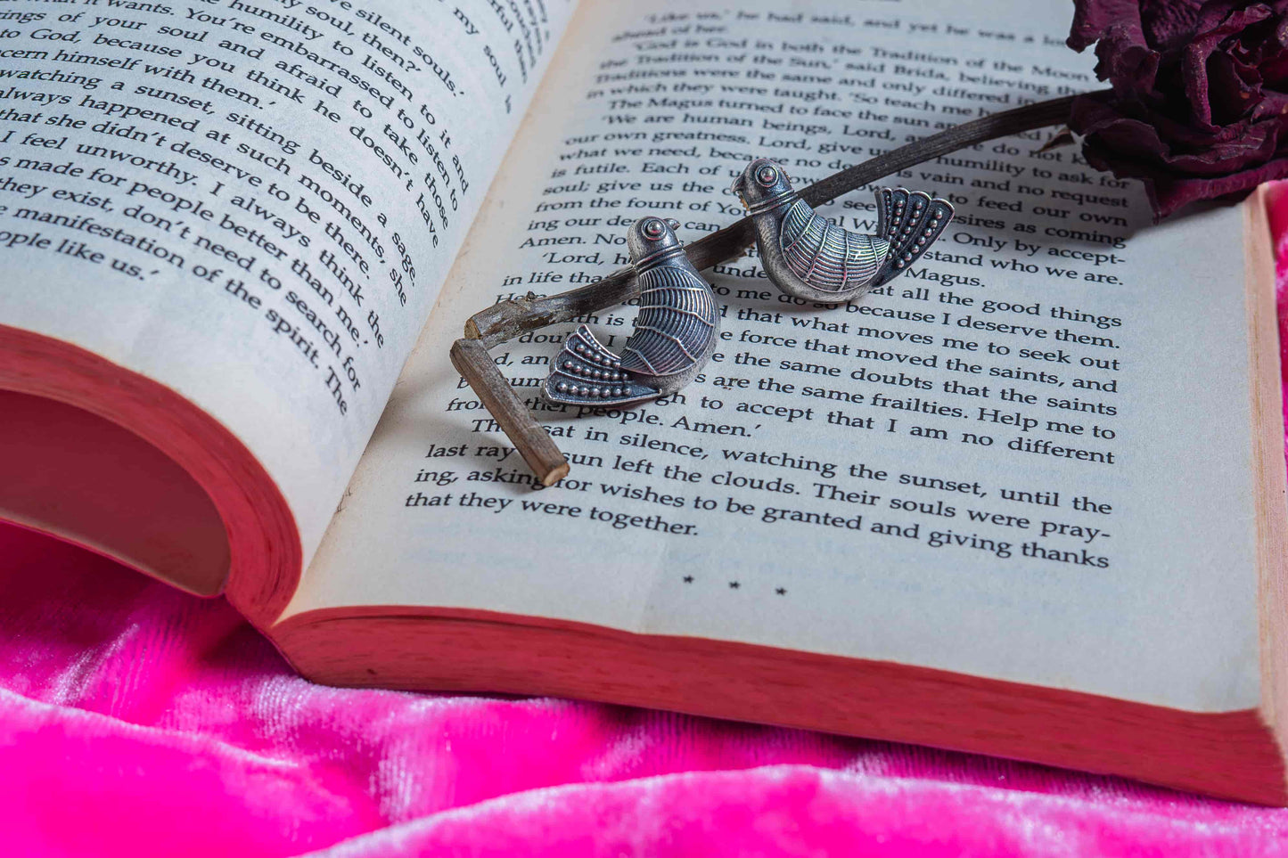 Silver Look-Alike Folk Dove Earrings