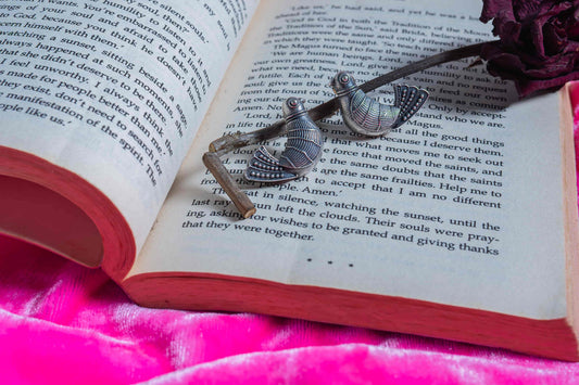 Silver Look-Alike Folk Dove Earrings