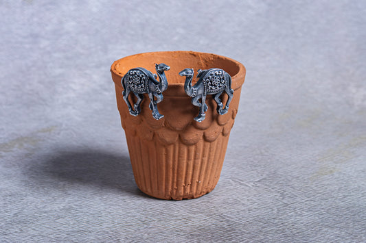 Silver Look-Alike Camel Earrings