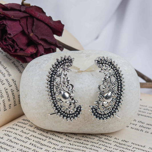 Oxodise Earing with Leafy Motif & Granulated Border