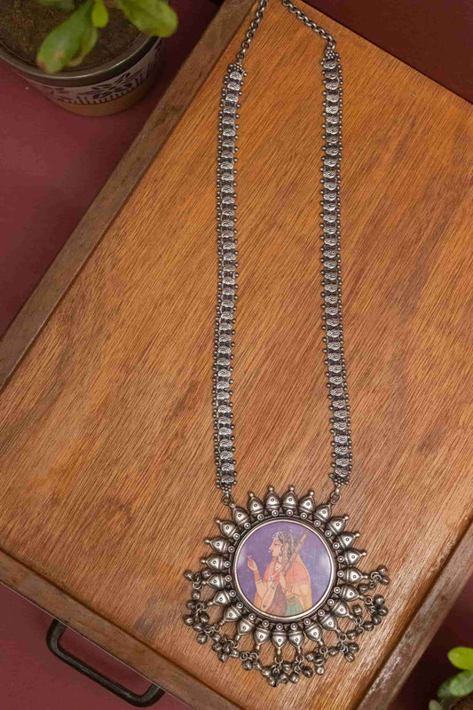 Silver Look-Alike Chain Pendant with Bells