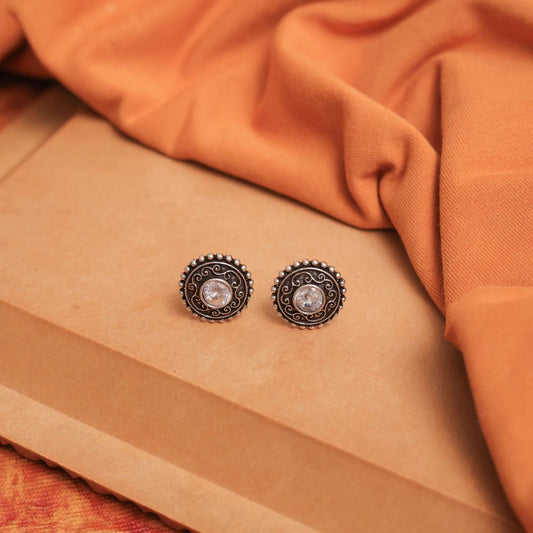 Oxodise Earrings with Filigree Spirals & Multicolor Cabochons (Pack Of 12)