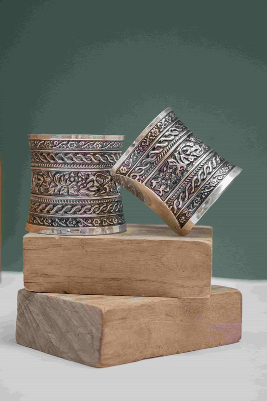 Adjustable Oxodise Antique Braid Blossom Kada