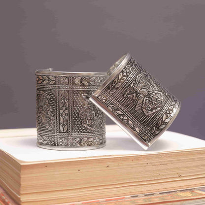 Adjustable Oxodise Heritage Carved Kada
