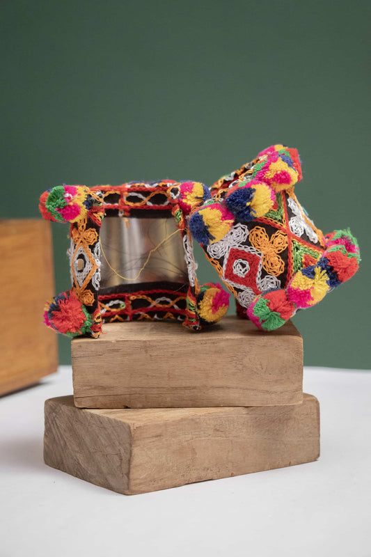 Openable Fabric Kada with Colorful Pom Poms