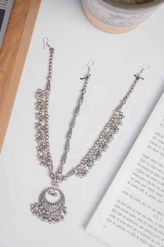 Oxodise Crescent Moon Damini with Dangling Bells