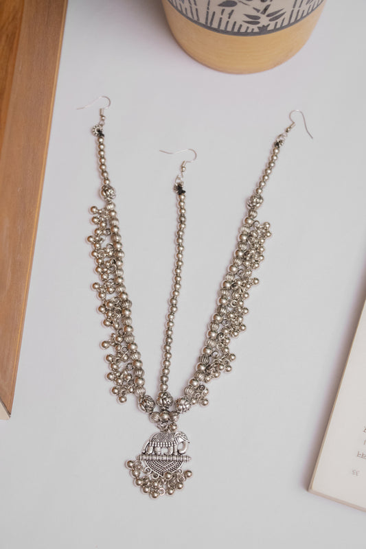 Oxodise Elephant Motif Damini with Dangling Bells