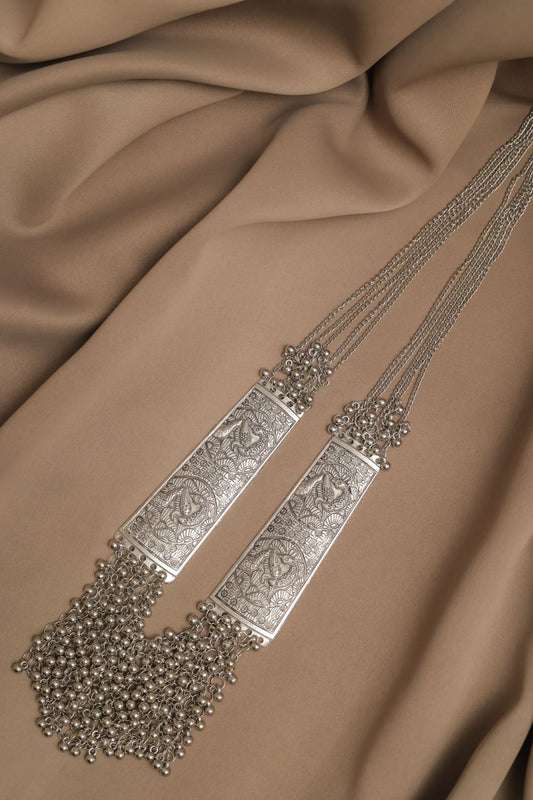 Oxodise Beads Chain Pendant Necklace with Dangling Bells