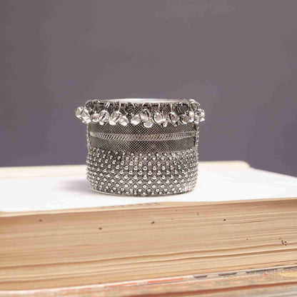 Openable Oxodise Dotted Kada with Dangling Bells