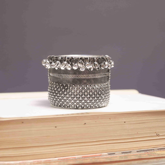 Openable Oxodise Dotted Kada with Dangling Bells