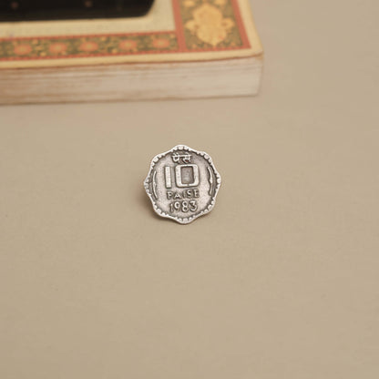 Silver Look-Alike Vintage-Inspired Coin Ring