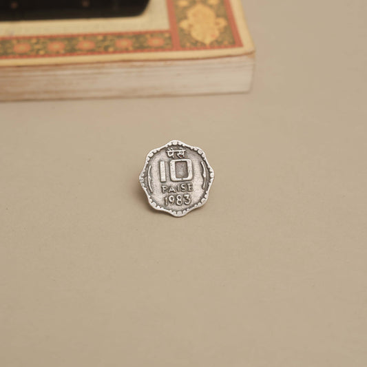 Silver Look-Alike Vintage-Inspired Coin Ring