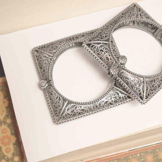 Silver Look-Alike Square Filigree Kada