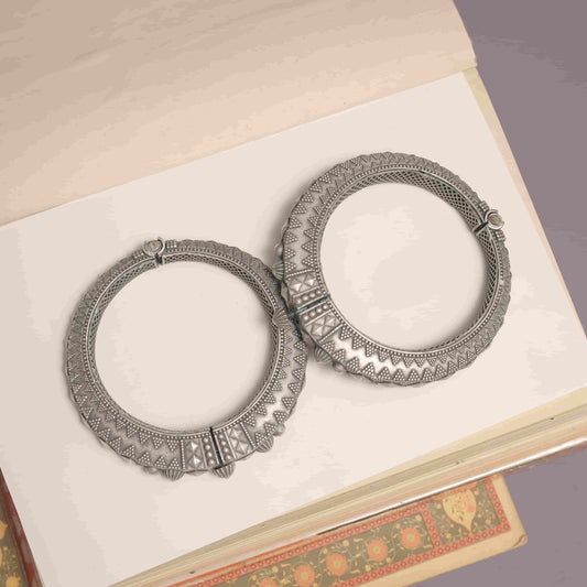 Silver Look-Alike Zigzag Dome Kada