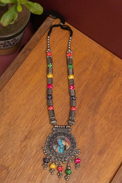 Oxodise Krishna Charm with Dangling Multicolor Balls