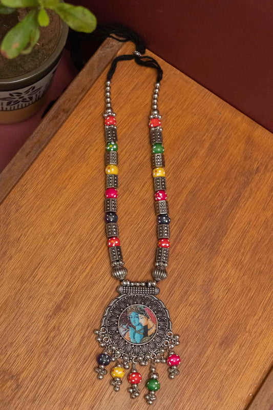Oxodise Krishna Charm with Dangling Multicolor Balls