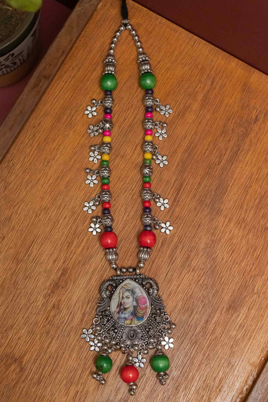 Oxodise Necklace with Floral & Multicolor Balls