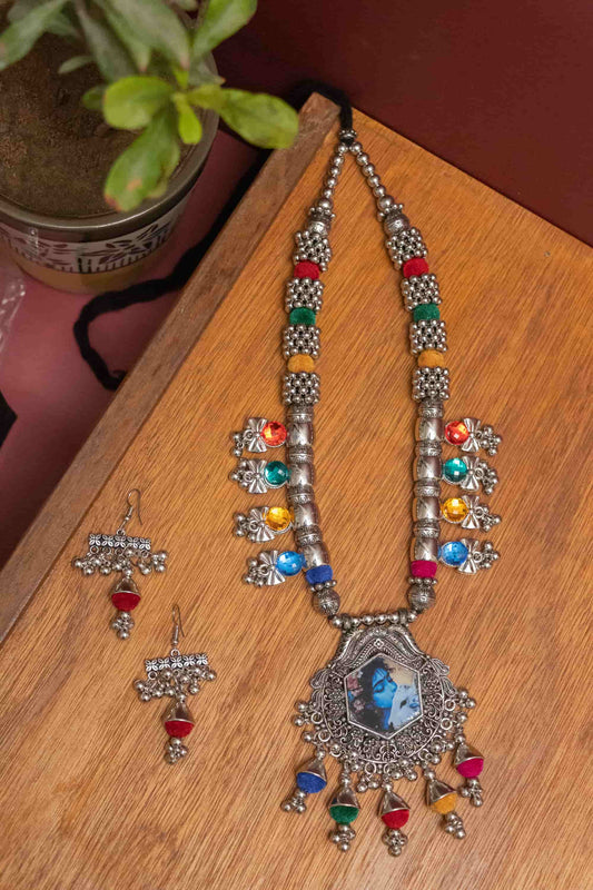 Oxodise Hexagon Krishna Charm with Beads