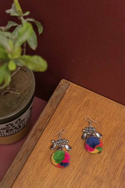 Oxodise Double Layer with Dangling Pom Poms Necklace