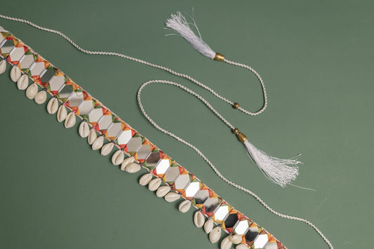 Multicolor Mirror Fabric Kodi Belt (Cowrie Shell Belt)