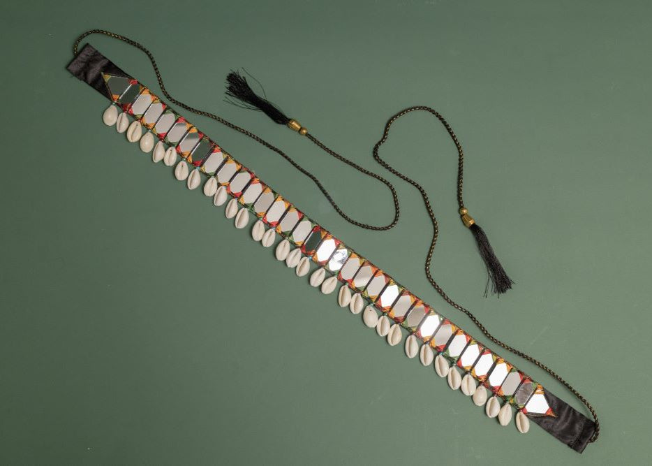 Multicolor Mirror Fabric Kodi Belt (Cowrie Shell Belt)