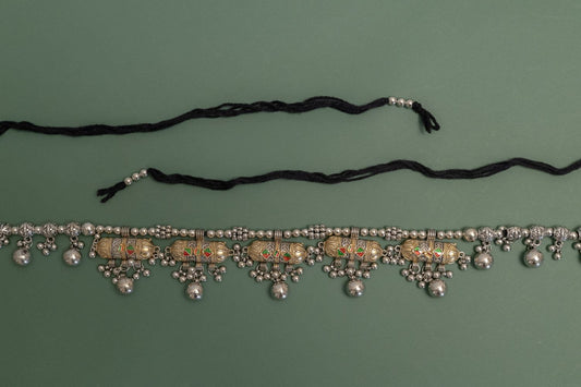 Oxodise Two Tone Belt with Hanging Beads