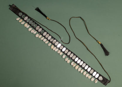 Multicolor Mirror Fabric Kodi Belt (Cowrie Shell Belt)