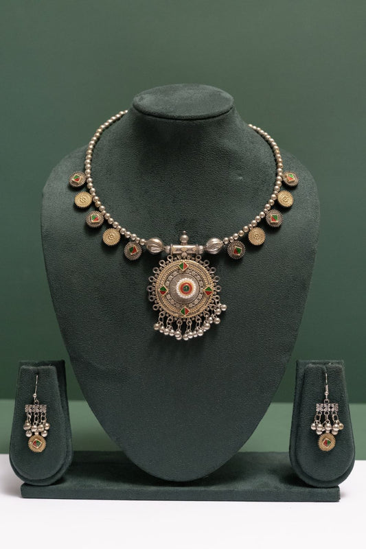 Divine Mandala Two-Tone Necklace Set