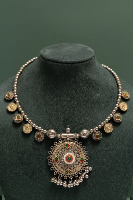 Divine Mandala Two-Tone Necklace Set