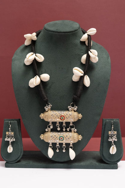 Oxodise Two-Tier Necklace with Multicolor Cabochons & Kodi