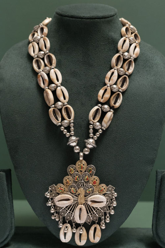 Oxodise Peacock Theme Pendant Necklace with Dangling Kodi