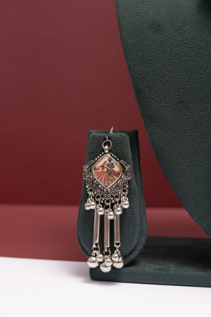 Oxodise Radha-Krishna Pendant Necklace with Beaded Tassel