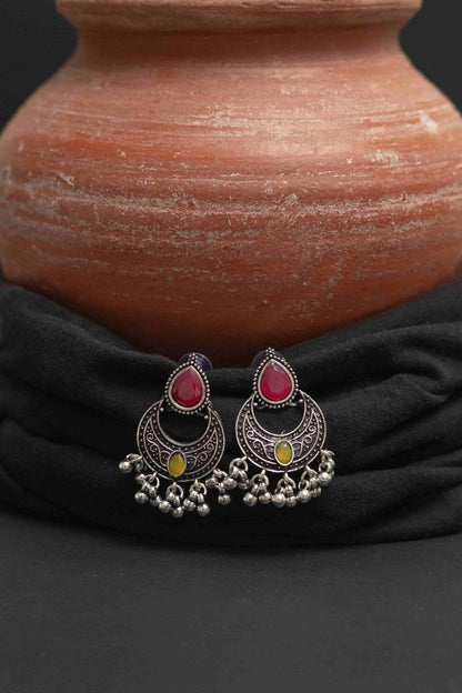 Oxodise Multi-Stone Choker Set with Earrings & Earrings