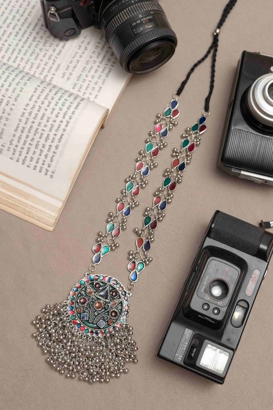 Oxodise Meena with Dangling Beads and Round Charm